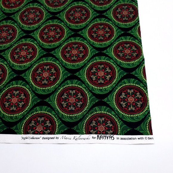 Joyful Christmas Kanvas Fat Quarter Fabric Square 100% Cotton 18" x 21" Minimum - Picture 3 of 6